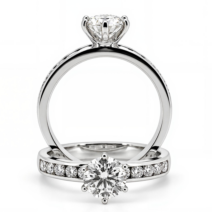 Anillo moissanitas vvs1 corte brillante clásico