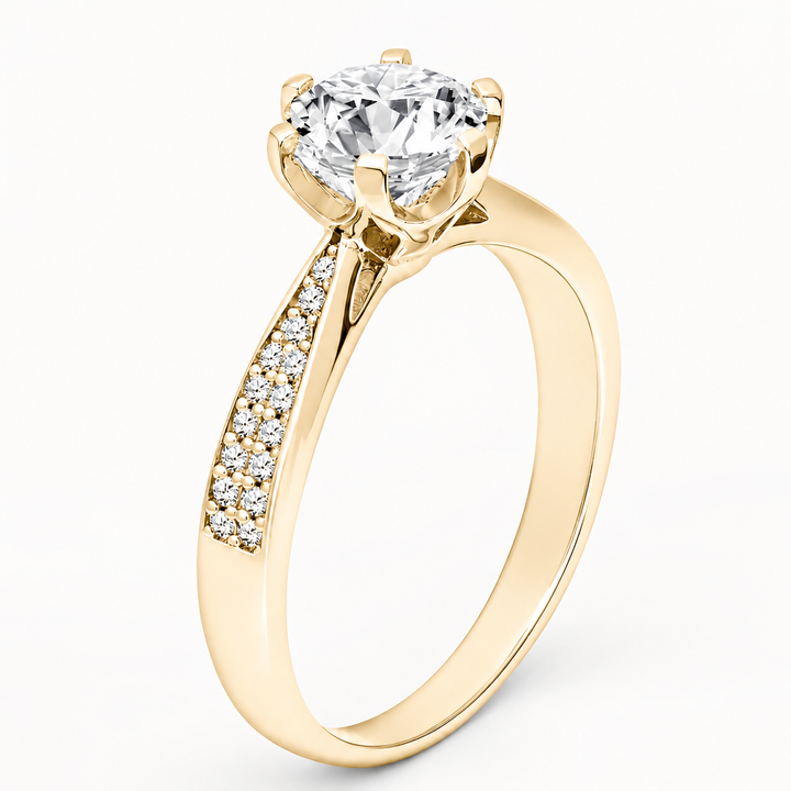 ANILLO DE COMPROMISO ROYAL SOLITAIRE - ORO Y PLATINO