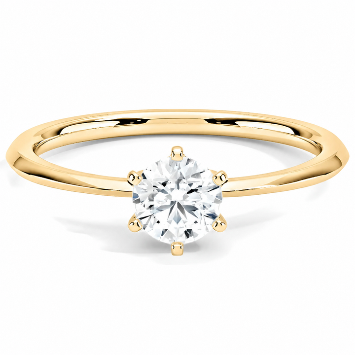 ANILLO SOLITARIO PETITE FIT DE 0.5 - ORO Y PLATINO