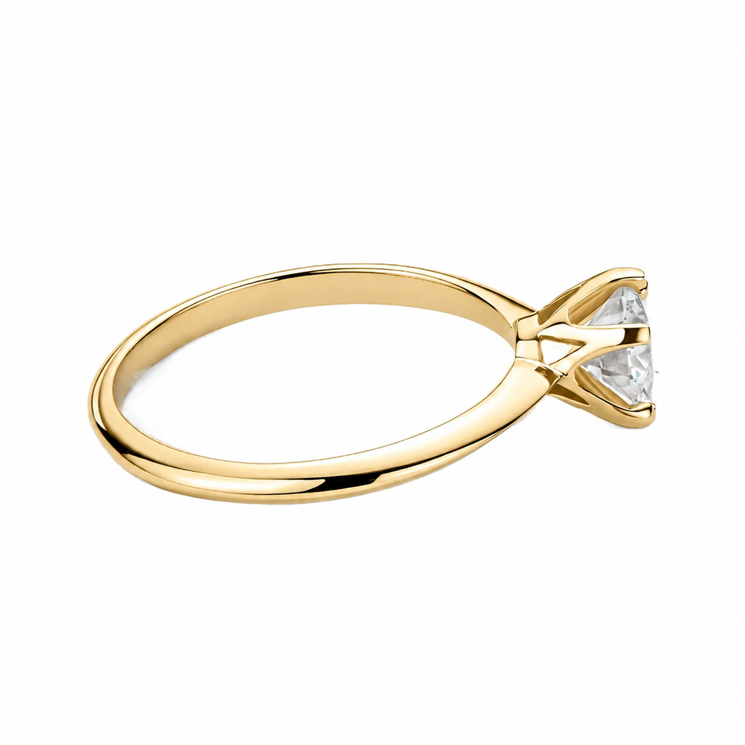 ANILLO SOLITARIO PETITE FIT DE 0.5 - ORO Y PLATINO