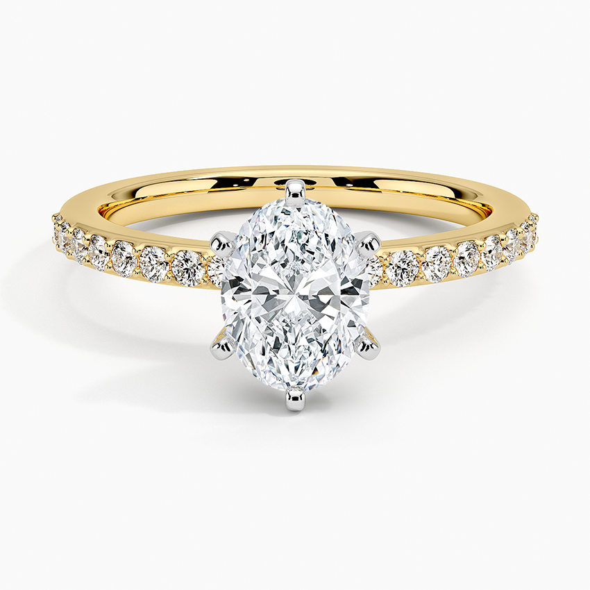 Anillo de compromiso bi color (1,0 + 0,22 ct) - Oval Cut