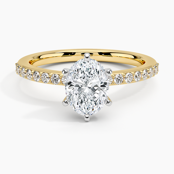 Anillo de compromiso bi color (1,0 + 0,22 ct) - Oval Cut