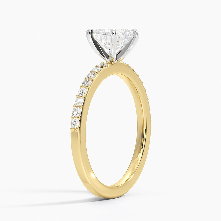 Anillo de compromiso bi color (1,0 + 0,22 ct) - Oval Cut