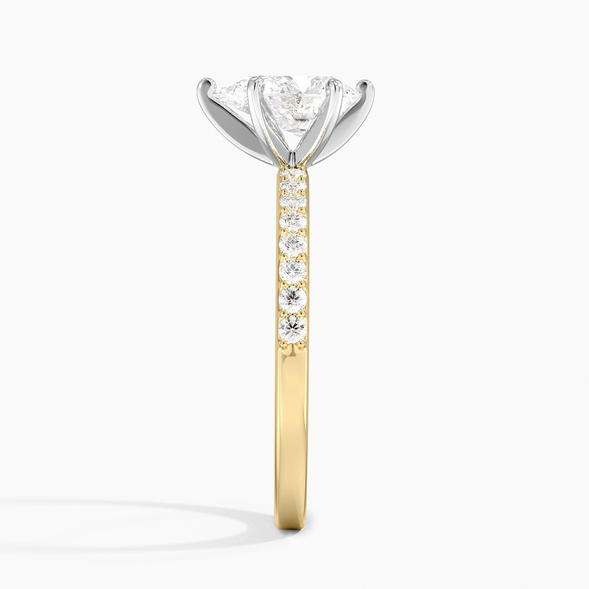 Anillo de compromiso bi color (1,0 + 0,22 ct) - Pear Cut