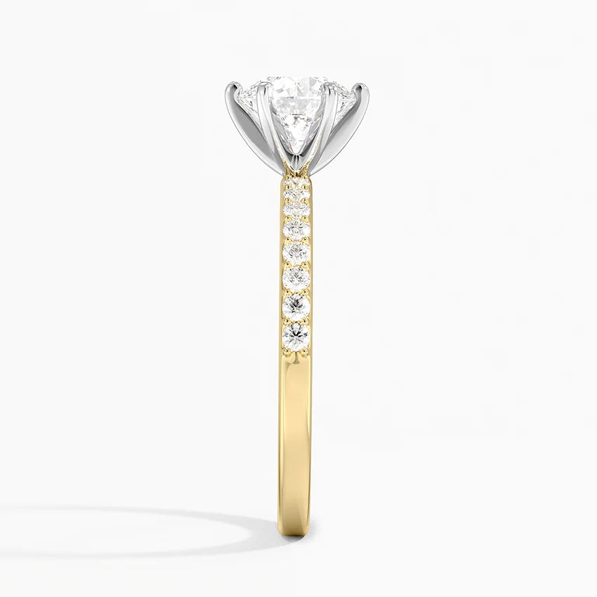 Anillo de compromiso bi color (1,0 + 0,22 ct)