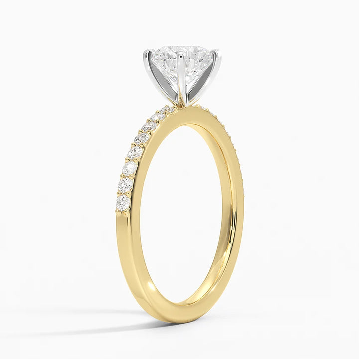 Anillo de compromiso bi color (1,0 + 0,22 ct)