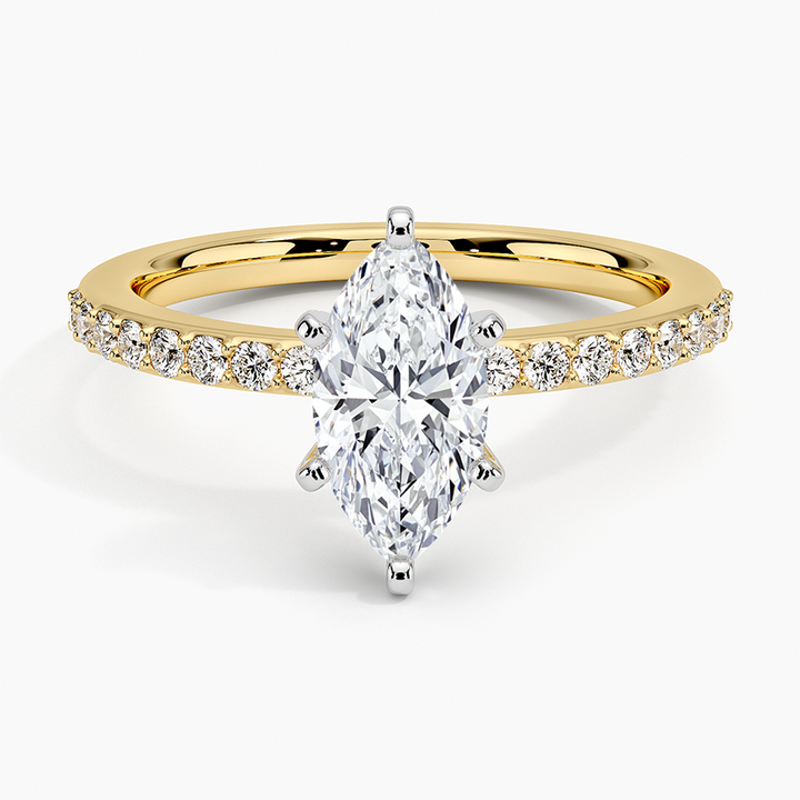 Anillo de compromiso bi color (1,0 + 0,22 ct) - Marquise Cut