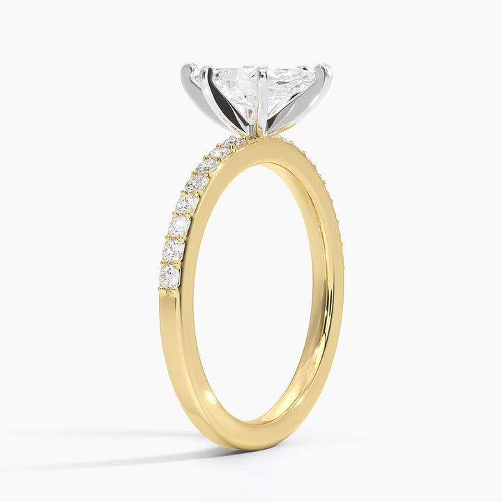 Anillo de compromiso bi color (1,0 + 0,22 ct) - Marquise Cut