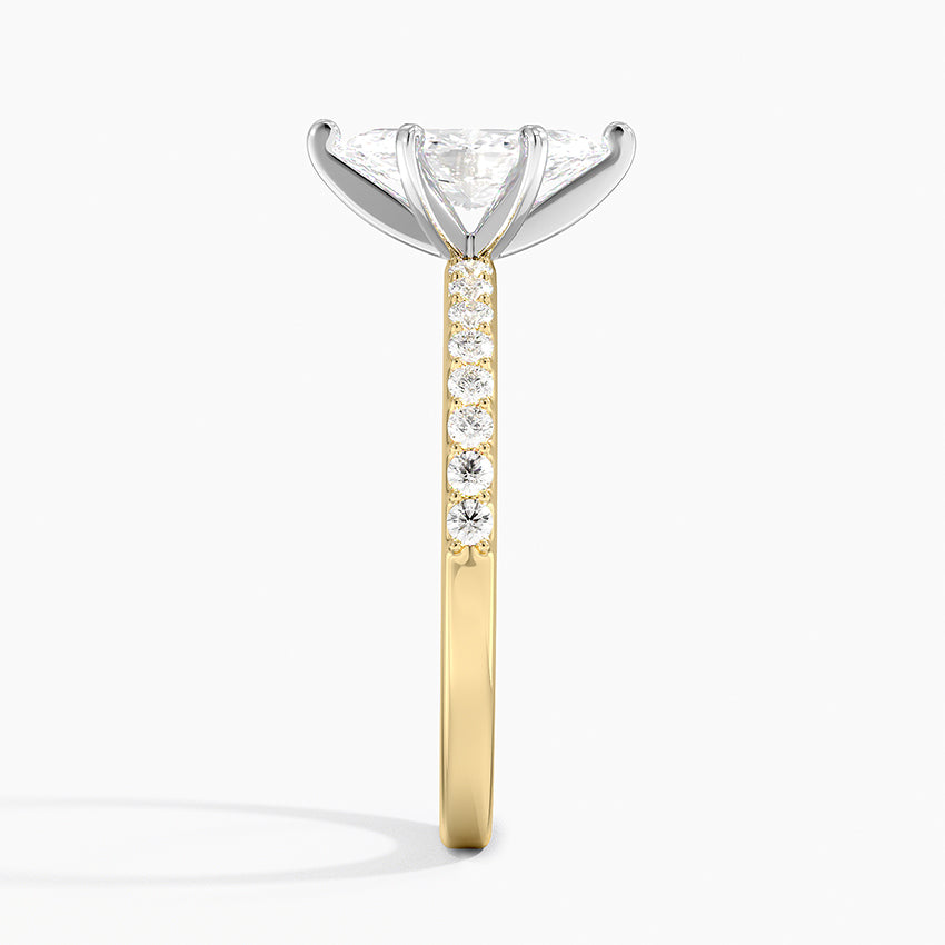 Anillo de compromiso bi color (1,0 + 0,22 ct) - Marquise Cut