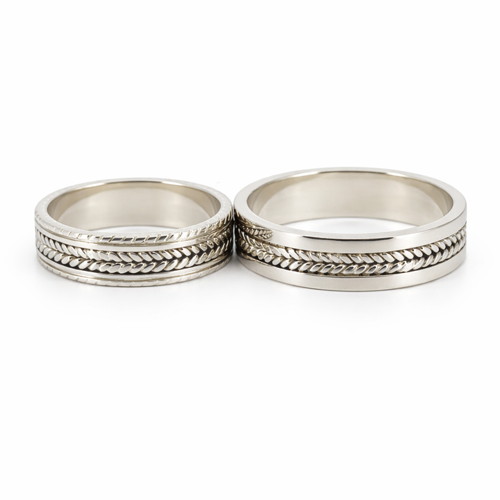 Par de Argollas Raffaella en oro blanco 14k