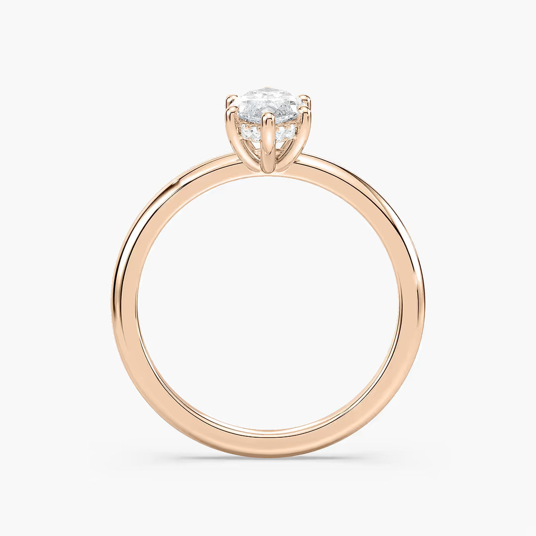 Anillo de compromiso solitario (1,0 + 0,06 ct) personalizado