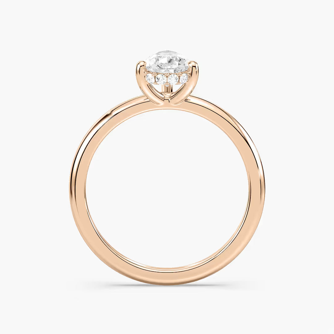 Anillo de compromiso solitario (1,0 + 0,06 ct) personalizado