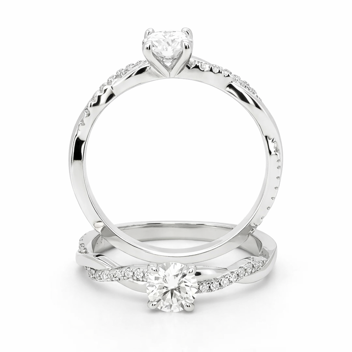 anillo de compromiso estilo trenzado 0.5 ct