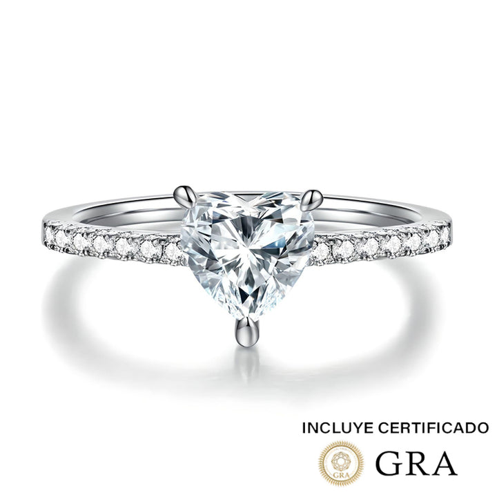 Anillo con brillante corte heart 1ct