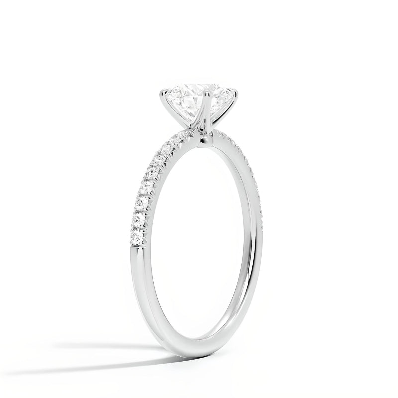 Anillo de compromiso minimalista  con moissanita de 1 ct