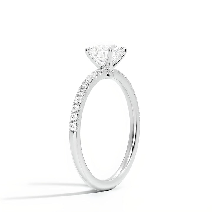 Anillo de compromiso minimalista  con moissanita de 1 ct