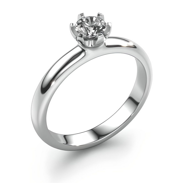 ANILLO DE COMPROMISO  SOLITARIO DEVENITE - PLATA LEY RODINADA Y MOISSANITAS