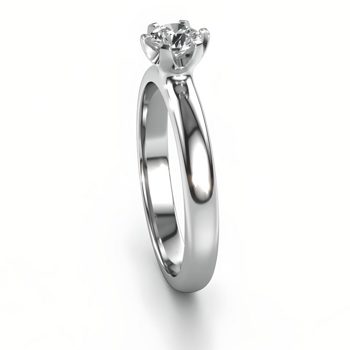 ANILLO DE COMPROMISO  SOLITARIO DEVENITE - PLATA LEY RODINADA Y MOISSANITAS
