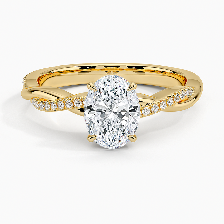 anillo de compromiso estilo trenzado (1,0 + 0,12 ct) Personalizado - Oval Cut