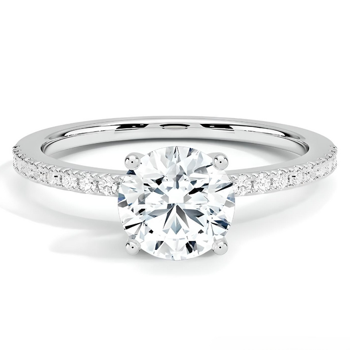 Anillo de compromiso minimalista  con moissanita de 1 ct