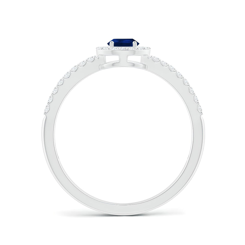 ANILLO DE COMPROMISO VENUS - ZAFIRO Y MOISSANITAS