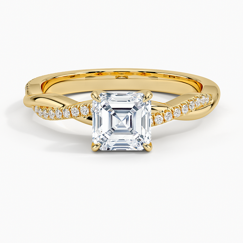 anillo de compromiso estilo trenzado (1,0 + 0,12 ct) Personalizado - Asscher Cut