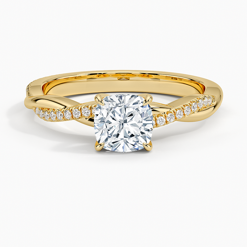 anillo de compromiso estilo trenzado (1,0 + 0,12 ct) Personalizado - Cushion Cut