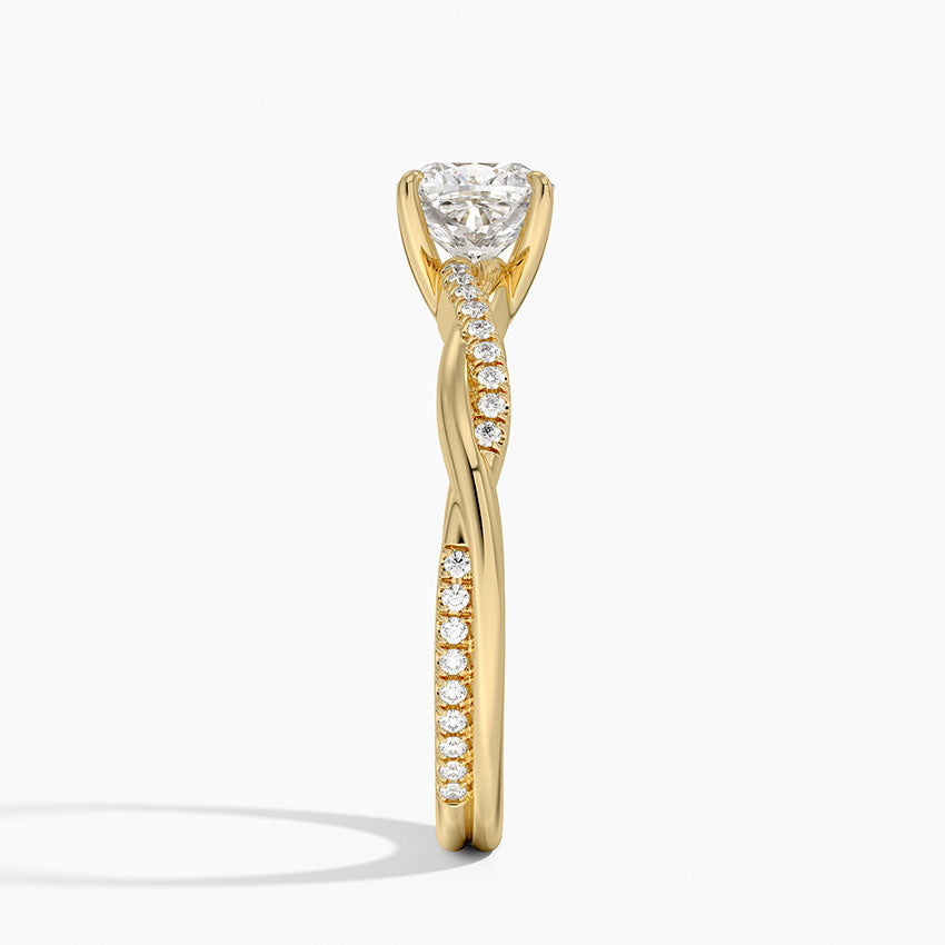 anillo de compromiso estilo trenzado (1,0 + 0,12 ct) Personalizado - Cushion Cut