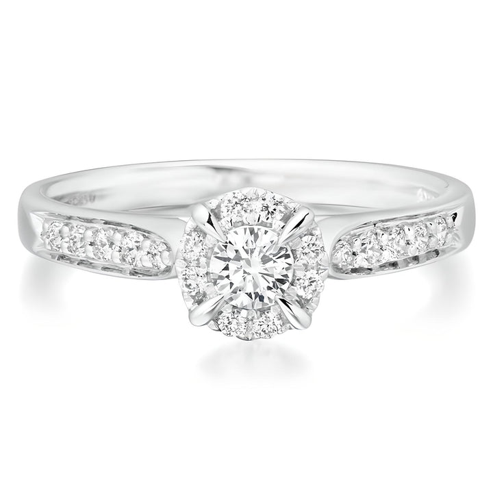 anillo de compromiso con halo
