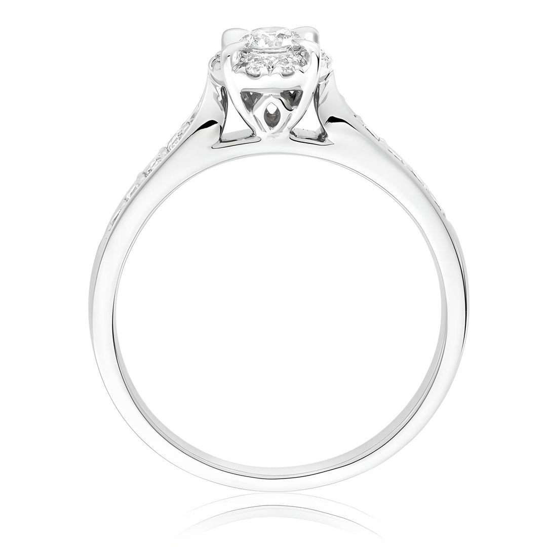 anillo de compromiso con halo