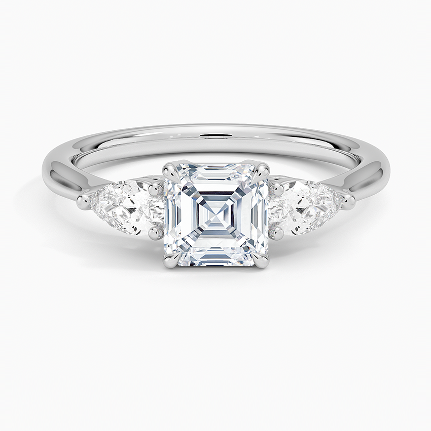 ANILLO DE COMPROMISO DE TRES PIEDRAS (1,0 +0,37 ct )PERSONALIZADOS - Asscher Cut