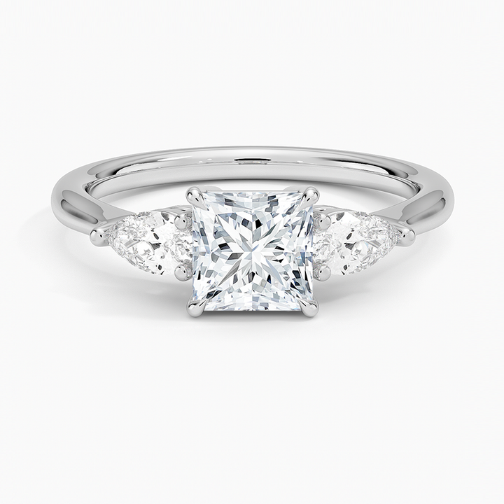 ANILLO DE COMPROMISO DE TRES PIEDRAS (1,0 +0,37 ct )PERSONALIZADOS - Princess Cut