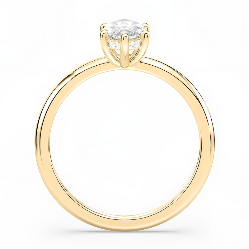 Anillo de compromiso solitario (1,0 + 0,06 ct) personalizado