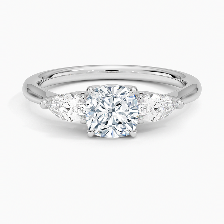 ANILLO DE COMPROMISO DE TRES PIEDRAS (1,0 +0,37 ct )PERSONALIZADOS - Cushion Cut
