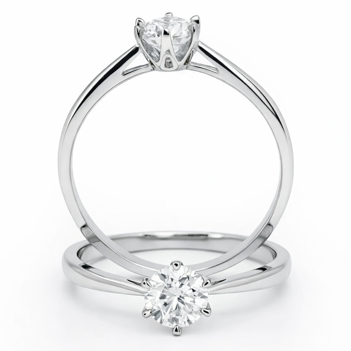 Anillo con brillante solitario de 0.5ct