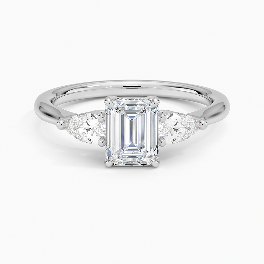 ANILLO DE COMPROMISO DE TRES PIEDRAS (1,0 +0,37 ct )PERSONALIZADOS - Emerald Cut