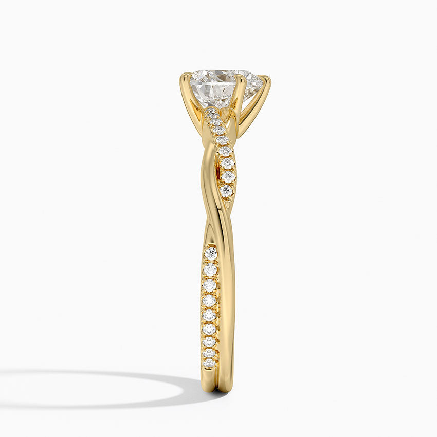 anillo de compromiso estilo trenzado (1,0 + 0,12 ct) Personalizado - Heart Cut