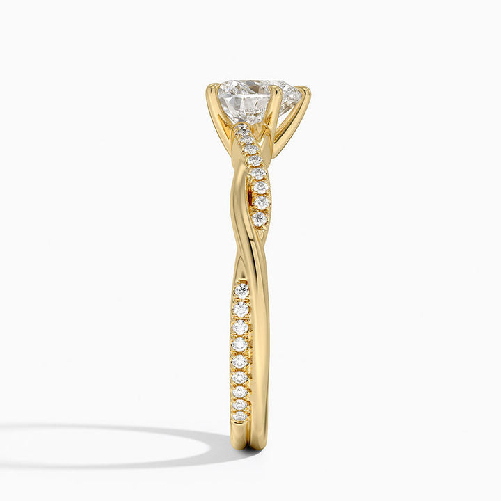 anillo de compromiso estilo trenzado (1,0 + 0,12 ct) Personalizado - Heart Cut