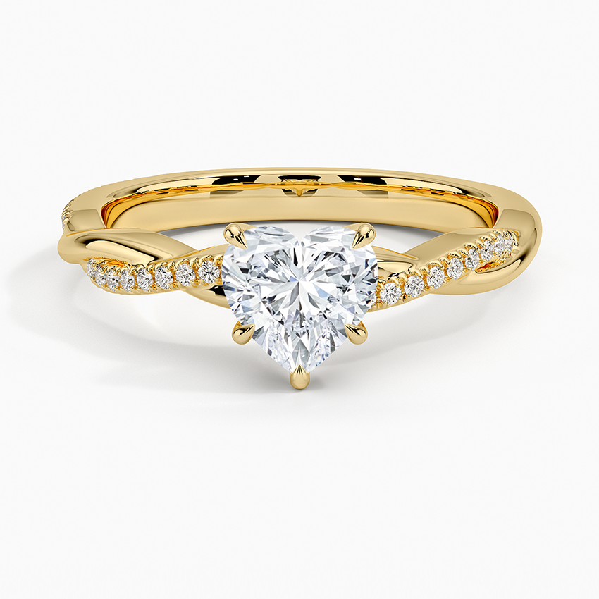 anillo de compromiso estilo trenzado (1,0 + 0,12 ct) Personalizado - Heart Cut