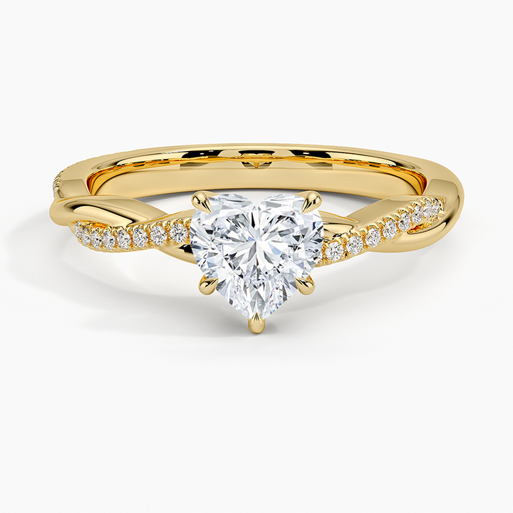 anillo de compromiso estilo trenzado (1,0 + 0,12 ct) Personalizado - Heart Cut