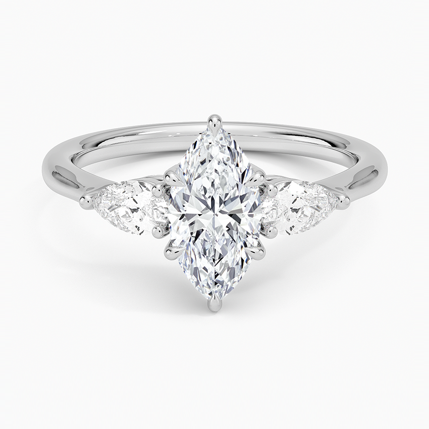 ANILLO DE COMPROMISO DE TRES PIEDRAS (1,0 +0,37 ct )PERSONALIZADOS - Marquise Cut