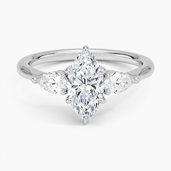 ANILLO DE COMPROMISO DE TRES PIEDRAS (1,0 +0,37 ct )PERSONALIZADOS - Marquise Cut