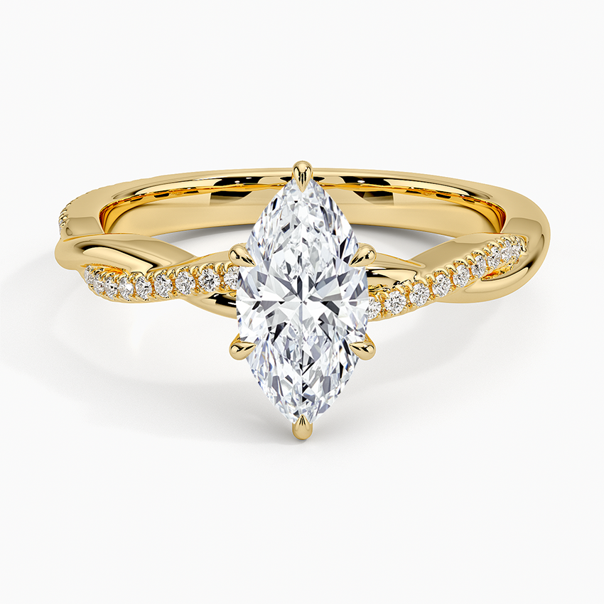 anillo de compromiso estilo trenzado (1,0 + 0,12 ct) Personalizado - Marquise Cut