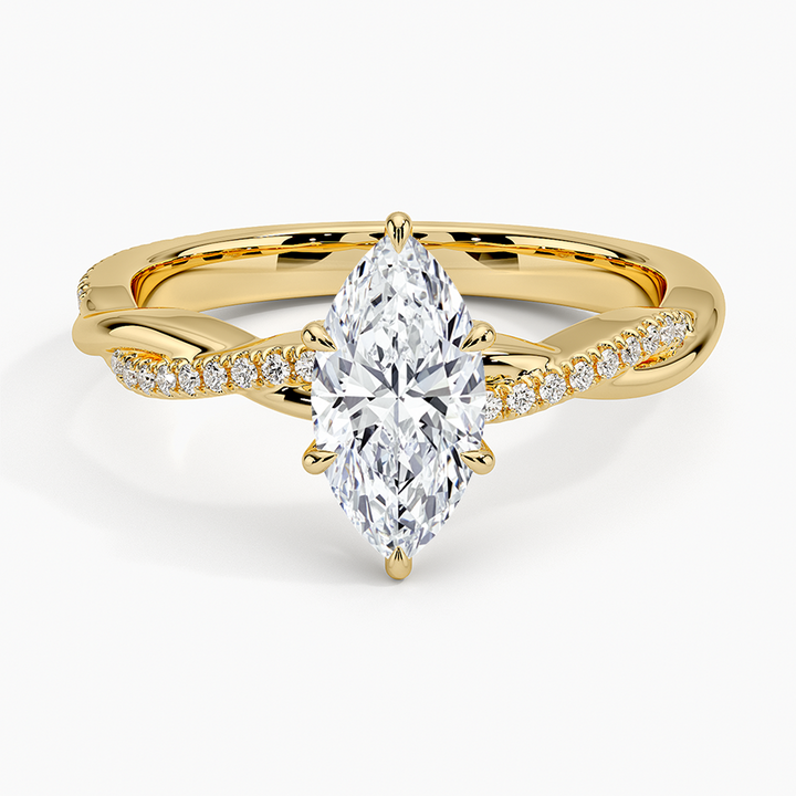 anillo de compromiso estilo trenzado (1,0 + 0,12 ct) Personalizado - Marquise Cut