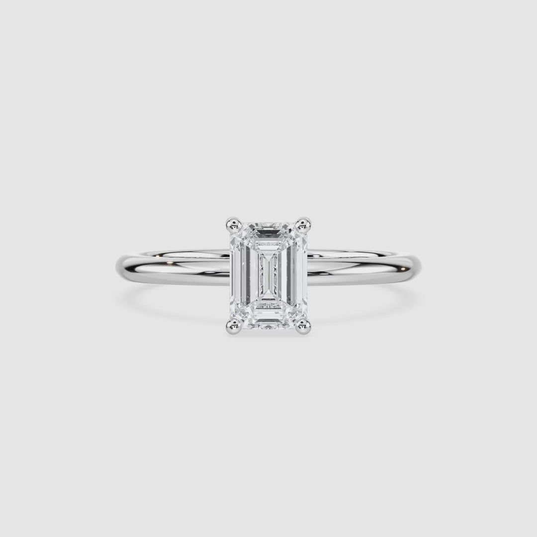 Anillo de compromiso solitario (1,0 + 0,06 ct) personalizado
