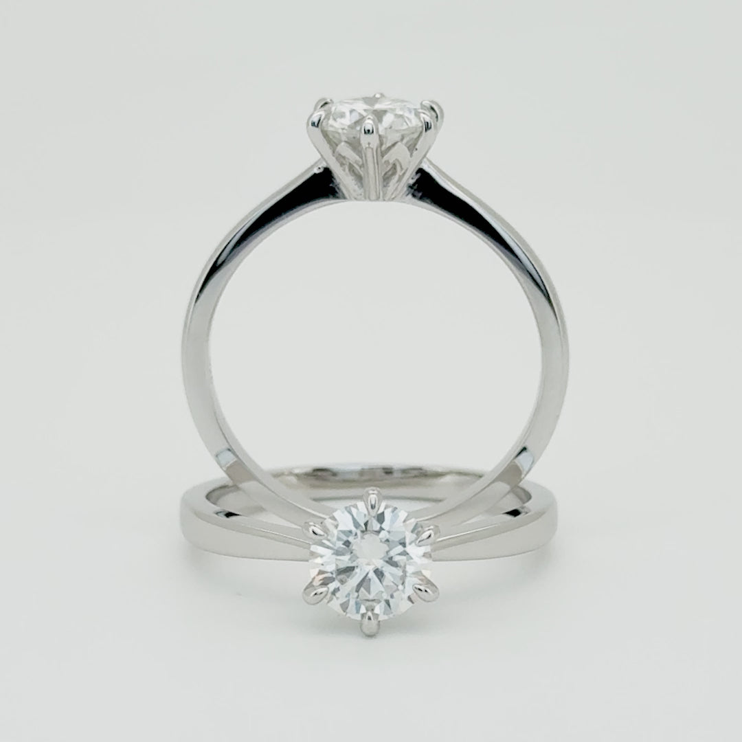 Anillo con brillante solitario de 1.0 ct