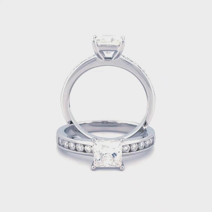ANILLO MOISSANITAS VVS1 CORTE PRINCESS