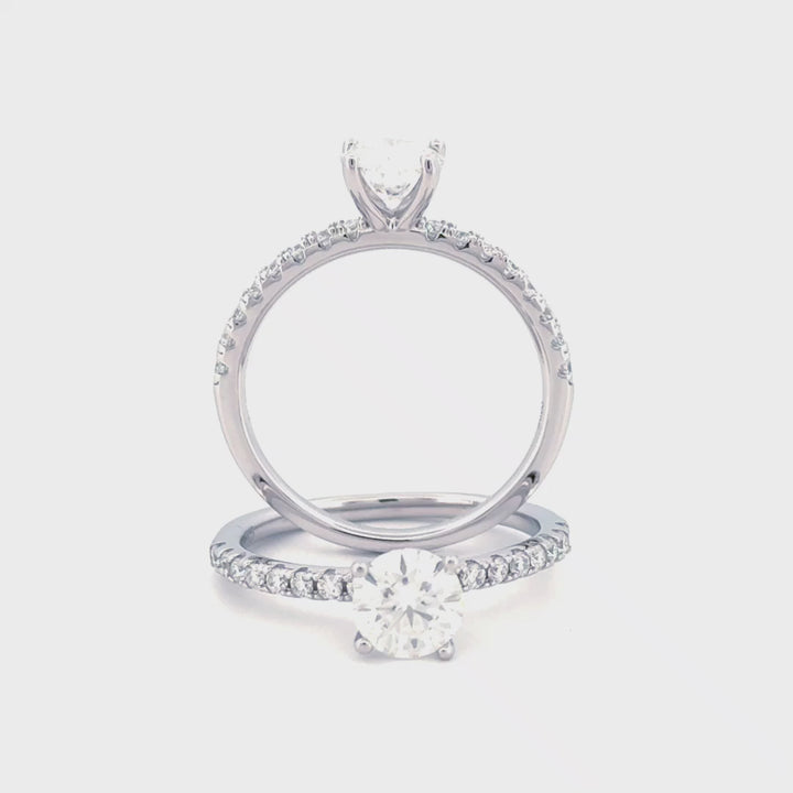 Anillo de compromiso minimalista  con moissanita de 1 ct