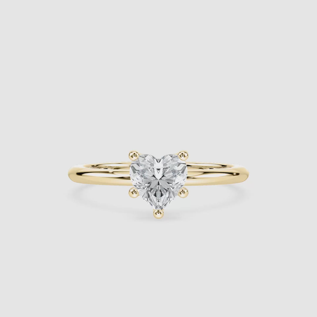 Anillo de compromiso solitario (1,0 + 0,06 ct) personalizado - Heart Cut