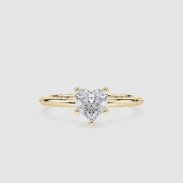 Anillo de compromiso solitario (1,0 + 0,06 ct) personalizado - Heart Cut